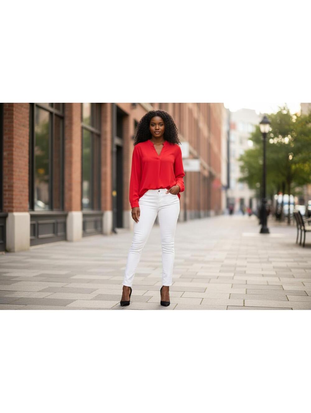 Rose & Olive Women's Red Long Sleeve Blouse